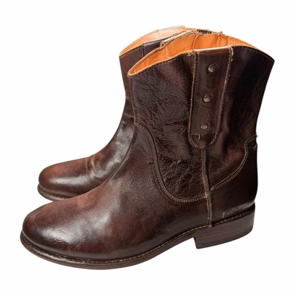 Bed Stu Men\'s Revolution Cowboy Western Boots with Side Zippers In Teak Size 9.5